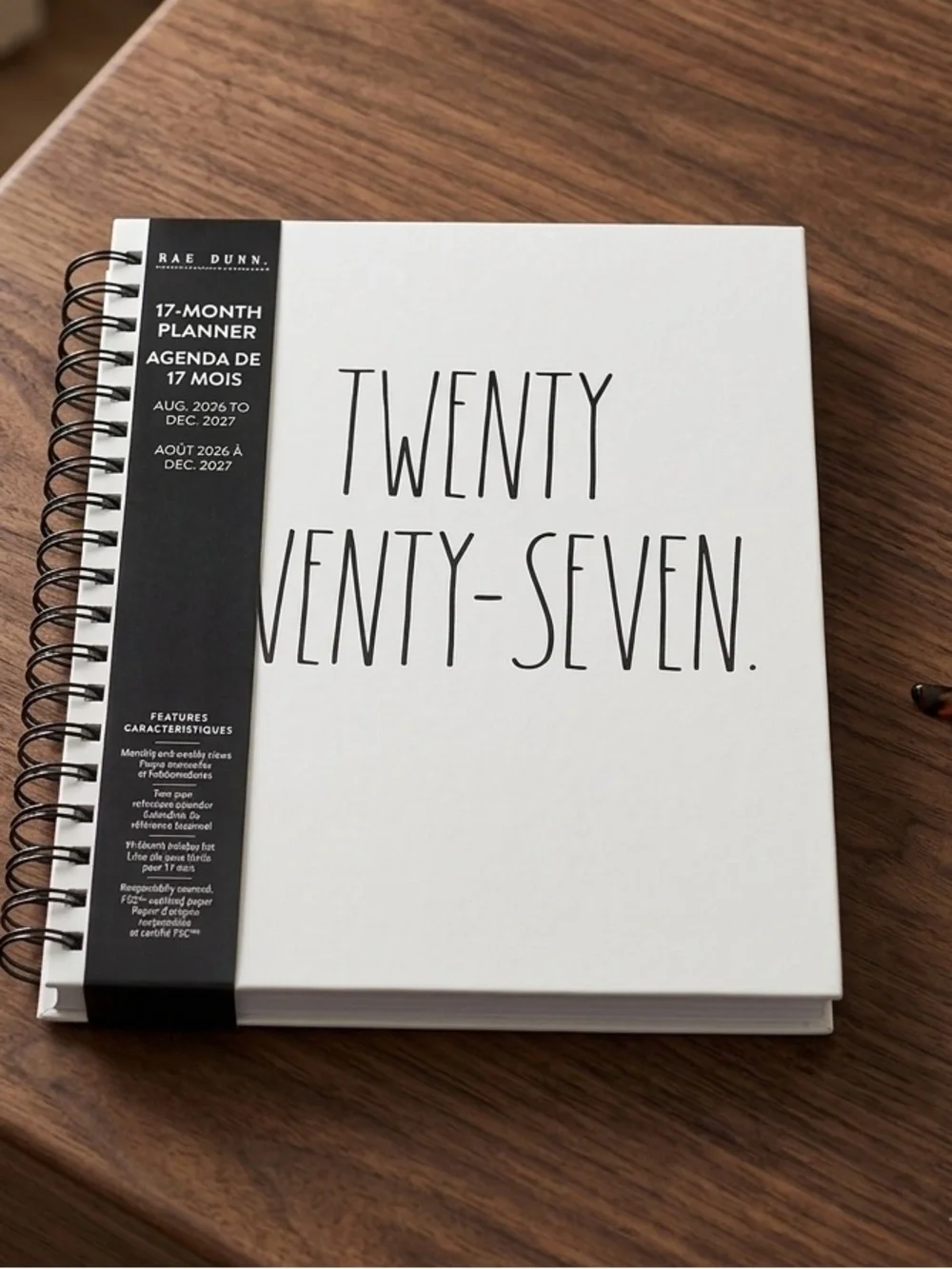Rae Dunn  TWENTY TWENTY-SEVEN 17 month Spiral Planner